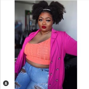 Hot pink Double button blazer